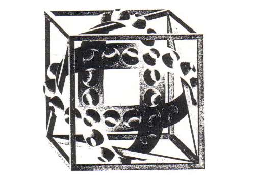 Escher. Hipercubo con esfera matrix.